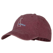 Delaware with Map Outline Embroidered Washed Cotton Twill Cap