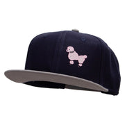 Pink 50's Poodle Embroidered Patched Wool Blend Pro Style 2 Tone Snapback - Grey-Navy OSFM