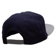 Pink 50's Poodle Embroidered Patched Wool Blend Pro Style 2 Tone Snapback - Grey-Navy OSFM