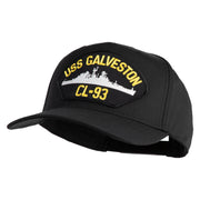 USS Galveston CL 93 Patched Solid Cotton Twill 5 Panel Prostyle Snap Cap - Black OSFM