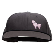 Pink 50's Poodle Embroidered Patched Wool Blend Pro Style 2 Tone Snapback - Black-Charcoal OSFM