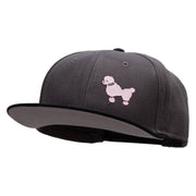 Pink 50's Poodle Embroidered Patched Wool Blend Pro Style 2 Tone Snapback - Black-Charcoal OSFM