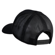 Old English D Iron On Patched Retro Trucker Cap - Black OSFM