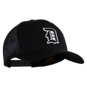 Old English D Iron On Patched Retro Trucker Cap - Black OSFM
