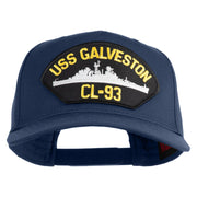 USS Galveston CL 93 Patched Solid Cotton Twill 5 Panel Prostyle Snap Cap - Navy OSFM