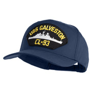 USS Galveston CL 93 Patched Solid Cotton Twill 5 Panel Prostyle Snap Cap - Navy OSFM