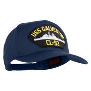 USS Galveston CL 93 Patched Solid Cotton Twill 5 Panel Prostyle Snap Cap - Navy OSFM