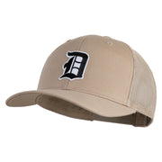 Old English D Iron On Patched Retro Trucker Cap - Khaki OSFM