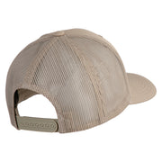 Old English D Iron On Patched Retro Trucker Cap - Khaki OSFM