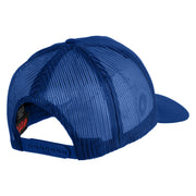 1st Marine Division Vietnam Veteran Patched Solid Cotton Twill 5 panel Mesh Back Cap - Royal OSFM