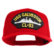 USS Galveston CL 93 Patched Solid Cotton Twill 5 Panel Prostyle Snap Cap - Red OSFM