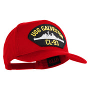 USS Galveston CL 93 Patched Solid Cotton Twill 5 Panel Prostyle Snap Cap - Red OSFM