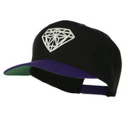 Diamond Outline Embroidered Two Tone Cap