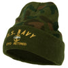 US Navy CPO Retired Military Embroidered Camo Long Beanie