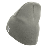 USMC Design Symbol Embroidered 8 Inch Short Beanie Made in USA - Dk-Ash OSFM