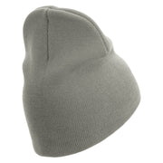 USMC Design Symbol Embroidered 8 Inch Short Beanie Made in USA - Dk-Ash OSFM