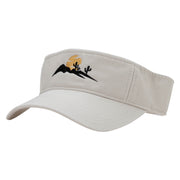 Desert Silhouette Embroidered Pro Style Cotton Twill Washed Visor - Stone OSFM