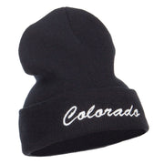 Colorado Western State Embroidered Long Beanie