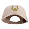 Lucky Horseshoe Clover Embroidered Garment Washed Cotton Twill Cap - Khaki OSFM