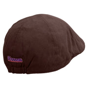 Blossom Embroidered Suede Duck Bill Ivy Hat - Brown OSFM