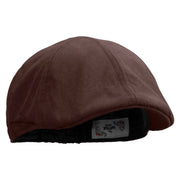 Blossom Embroidered Suede Duck Bill Ivy Hat - Brown OSFM