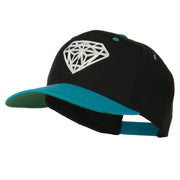 Diamond Outline Embroidered Two Tone Cap