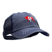 Canada Moose Embroidered Frayed Mesh Cap