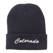 Colorado Western State Embroidered Long Beanie