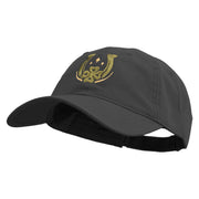 Lucky Horseshoe Clover Embroidered Garment Washed Cotton Twill Cap - Black OSFM