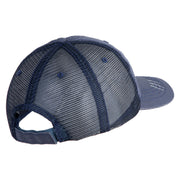 US Air Force Retired with Flag Embroidered Low Profile Special Cotton Mesh Cap - Navy OSFM