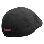 Blossom Embroidered Suede Duck Bill Ivy Hat - Black OSFM