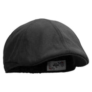 Blossom Embroidered Suede Duck Bill Ivy Hat - Black OSFM