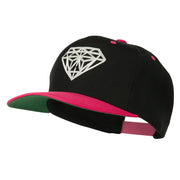 Diamond Outline Embroidered Two Tone Cap