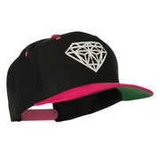 Diamond Outline Embroidered Two Tone Cap