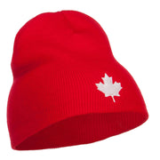 Canada Maple Leaf Embroidered Short Beanie