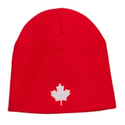 Canada Maple Leaf Embroidered Short Beanie