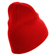 USMC Design Symbol Embroidered 8 Inch Short Beanie Made in USA - Red OSFM