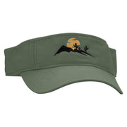 Desert Silhouette Embroidered Pro Style Cotton Twill Washed Visor - Olive OSFM