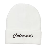 Colorado Western State Embroidered Long Beanie