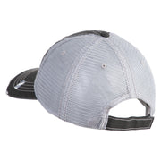 US Air Force Retired with Flag Embroidered Low Profile Special Cotton Mesh Cap - Black OSFM