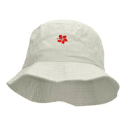 Tropical Hibiscus Flower Embroidered Bucket Hat