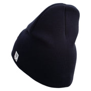 USMC Design Symbol Embroidered 8 Inch Short Beanie Made in USA - Navy OSFM