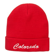 Colorado Western State Embroidered Long Beanie