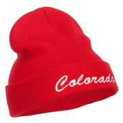 Colorado Western State Embroidered Long Beanie