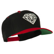 Diamond Outline Embroidered Two Tone Cap