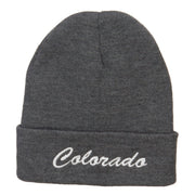 Colorado Western State Embroidered Long Beanie