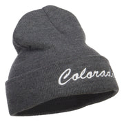 Colorado Western State Embroidered Long Beanie