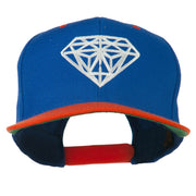 Diamond Outline Embroidered Two Tone Cap