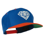 Diamond Outline Embroidered Two Tone Cap