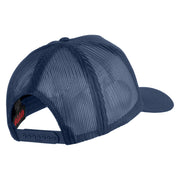 4th Infantry Division Vietnam Veteran Patched Solid Cotton Twill 5 panel Mesh Back Cap - Navy OSFM